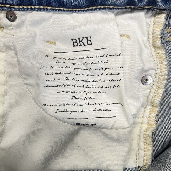 BKE Stella Slim Fit Low Rise Flare Jeans Women’s 28x32 Stone Wash Open Hem - Picture 9 of 16